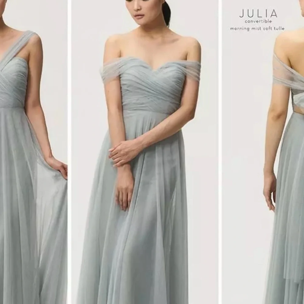 Jenny Yoo Seafoam Blue Maxi Gown